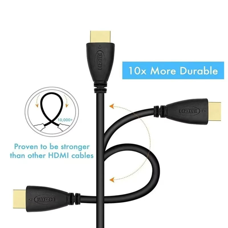 BSN HDMI High-Speed Kabel in Schwarz, ultra-weich und dünn, unterstützt 1080p HDTV, Durchmesser: 4,2 mm - Bild 3