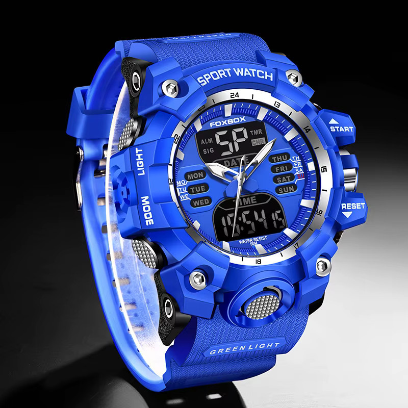 Lige Digitaluhr, Quarz, Blau, Silikon, Herren - Bild 3