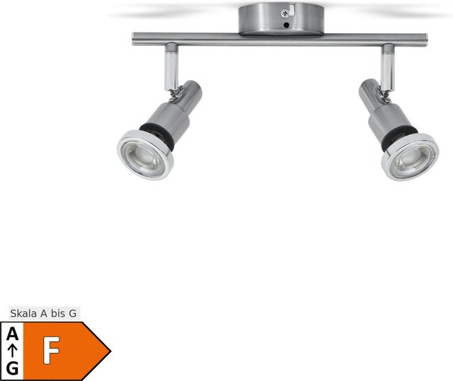 B.K.Licht Deckenspot Aurel 2-flammig in Silber mit LED und Glas - Bild 1