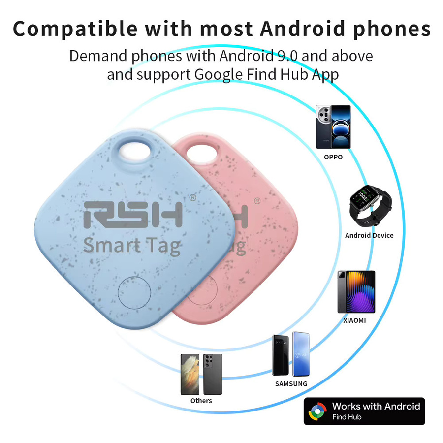 RSH 4er-Pack Sicherheits-GPS-Tracker Eco-Smart-Tag für Google Find My Device und Android zur Anti-Verlust-Ortung von Auto, Geldbörse und Haustieren - Bild 2