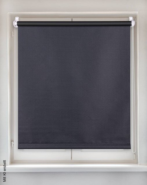 Sensation Verdunklungsrollo Dark in Anthrazit Schwarz aus 100% Polyester, Breite: 95 cm, Länge: 150 cm - Bild 1