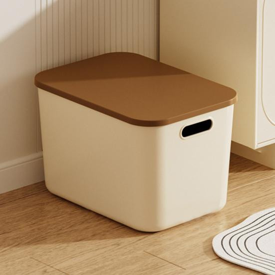 International Chic Aufbewahrungsbox mit Deckel und Griffloch, stapelbar und staubdicht, Organisationsbehälter für Make-up und Spielzeug, Größe L - Bild 1