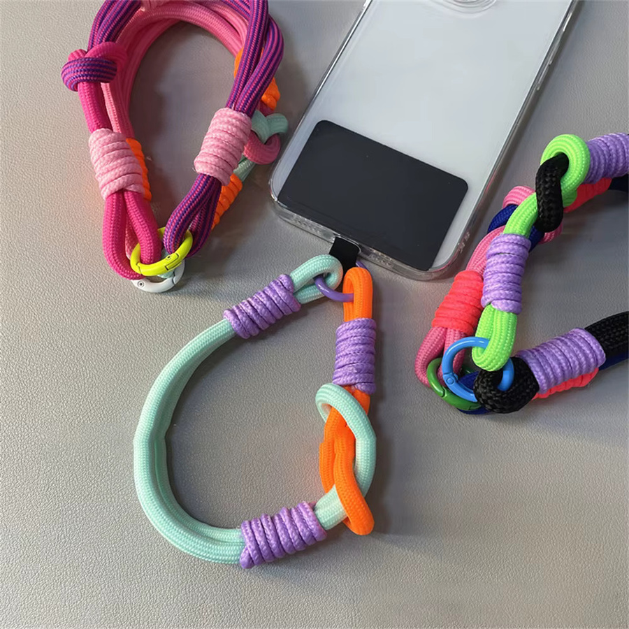 Buntes Handy-Lanyard mit niedlichem Knoten als Anti-Verlust-Handarmband und Schlüsselanhänger für iPhone und Samsung, Unisex - Bild 2