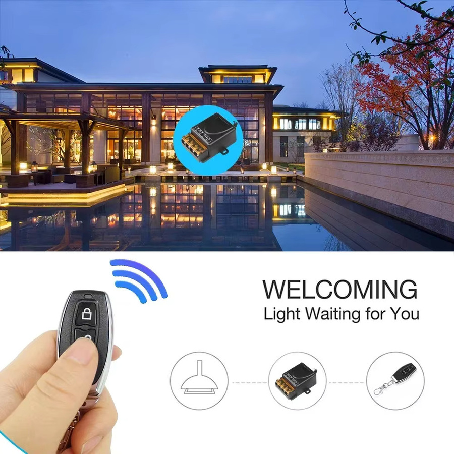 Smart Switch Drahtlose RF 433 MHz Fernbedienung mit 30A Relais für Wasserpumpen, Motoren und LED-Licht in Schwarz - Bild 2