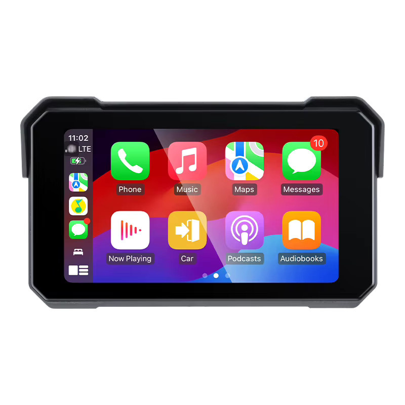 Jansite 5 Zoll Motorrad-Navigationssystem mit TPMS, IPX7 wasserdichter drahtloser CarPlay und Android Auto Display-Monitor in Schwarz - Bild 7