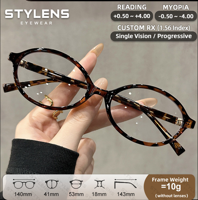 STYLENS Korrekturbrille, oval, Vollrand, braun, Damen - Bild 1