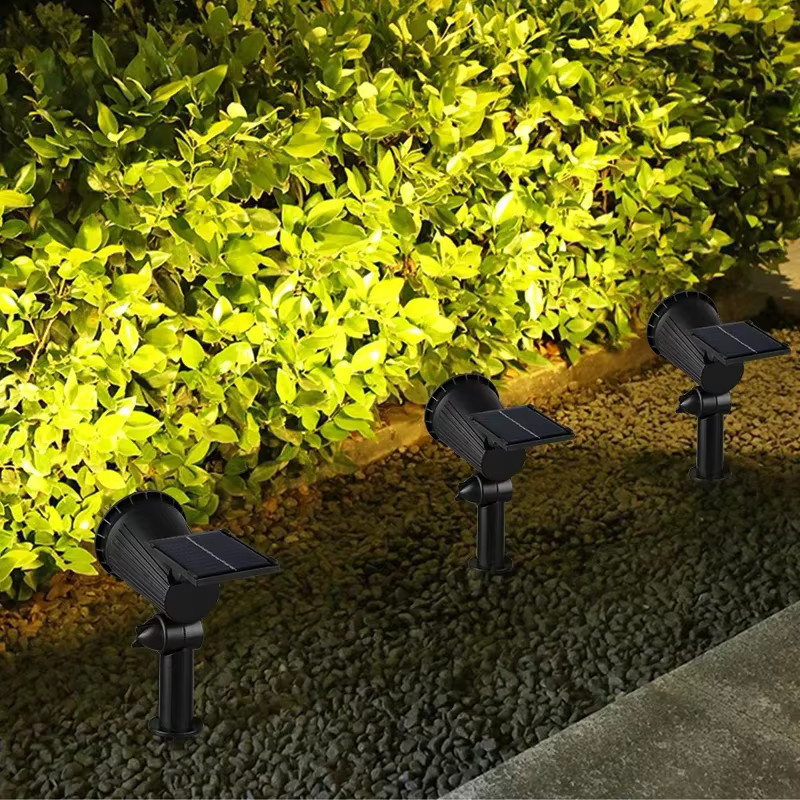 XIWANGFIRE 9-LED-Solar-Rasenlicht in Schwarz mit einstellbarer Helligkeit und IP65 wasserdichtem Schutz für Garten und Landschaftsbau - Bild 4