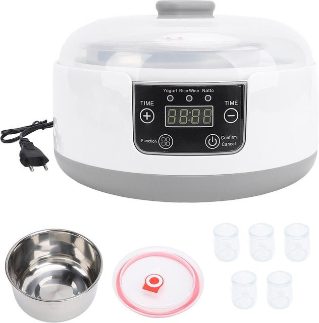 Elektrische Joghurtmaschine OutsideWorld in Weiß mit Timer und 1,2 l Fassungsvermögen für hausgemachten Joghurt und Natto - Bild 1