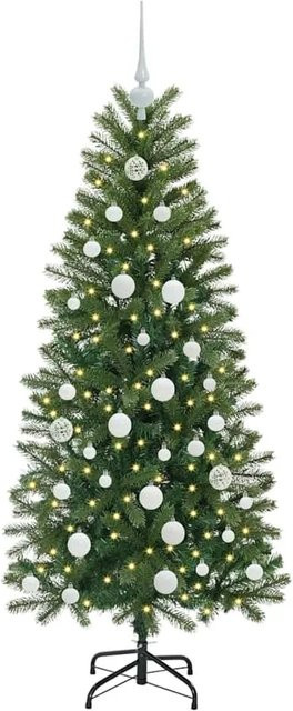 vidaXL Künstlicher Weihnachtsbaum mit 150 warmweißen LEDs in Grün, Höhe: 150 cm - Bild 1