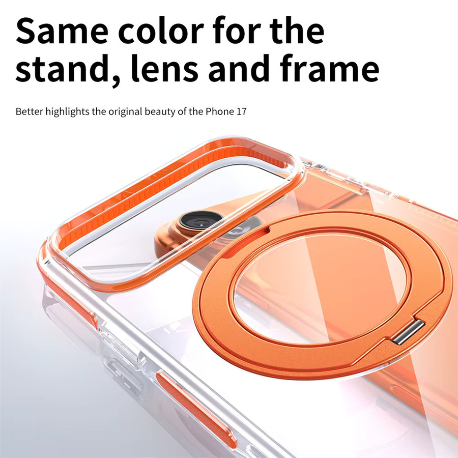 Xeber Magnetische 360 Grad Acryl-Hülle für iPhone 17 Pro Max mit Metallknopf und Linsenschutz, Transparent Matt, Stoßfest - Bild 3
