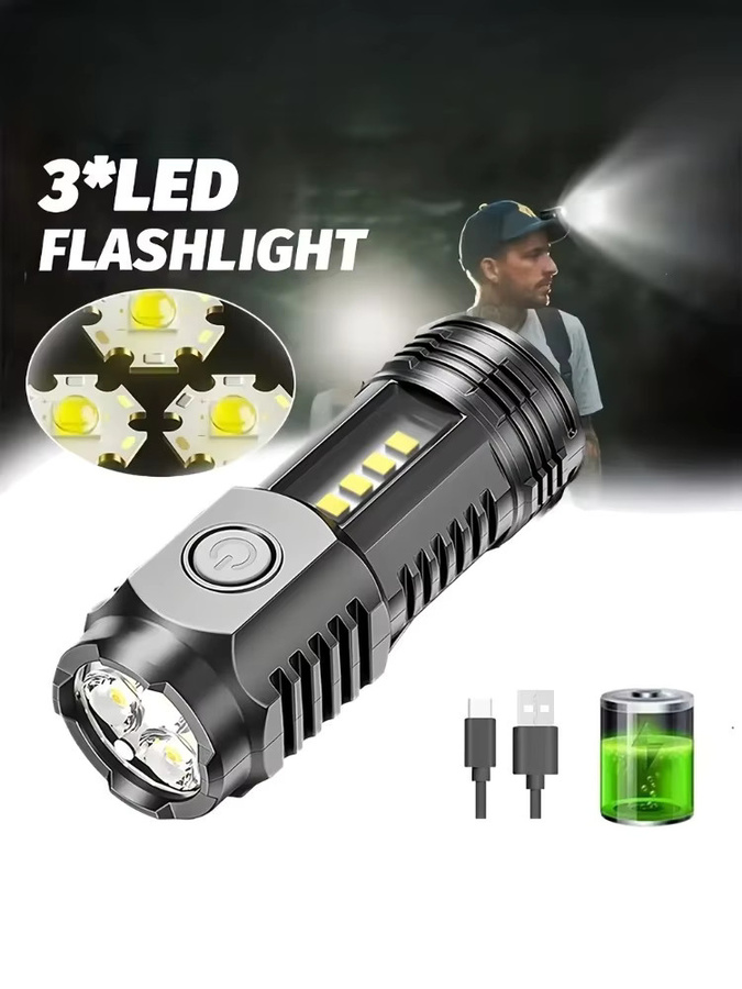 NEWBIRTH LED-Taschenlampe mit wiederaufladbarem Akku und Stiftclip in Schwarz - Bild 7