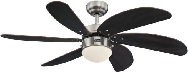 WESTINGHOUSE Deckenventilator Turbo Swirl in Chrom mit Beleuchtung und Zugketten, Durchmesser: 105 cm - Bild 1