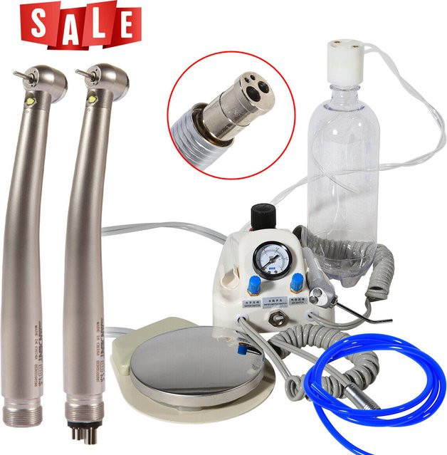 YABANGBANG Tragbare Dental-Turbineneinheit mit 3-Wege-Spritze, Glasfaser-LED-E-Generator und Hochgeschwindigkeits-Handstück für Luftkompressoren - Bild 1