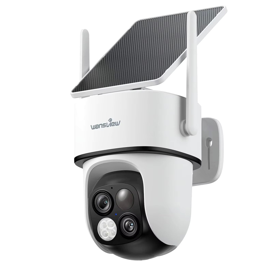 Wansview Dual-Objektiv 2K Solar-Überwachungskamera für den Außenbereich, kabellose WLAN PTZ Akku-Kamera mit PIR-Bewegungserkennung, Farb-Nachtsicht, Zwei-Wege-Audio und IP65 wasserdicht, Weiß - Bild 8