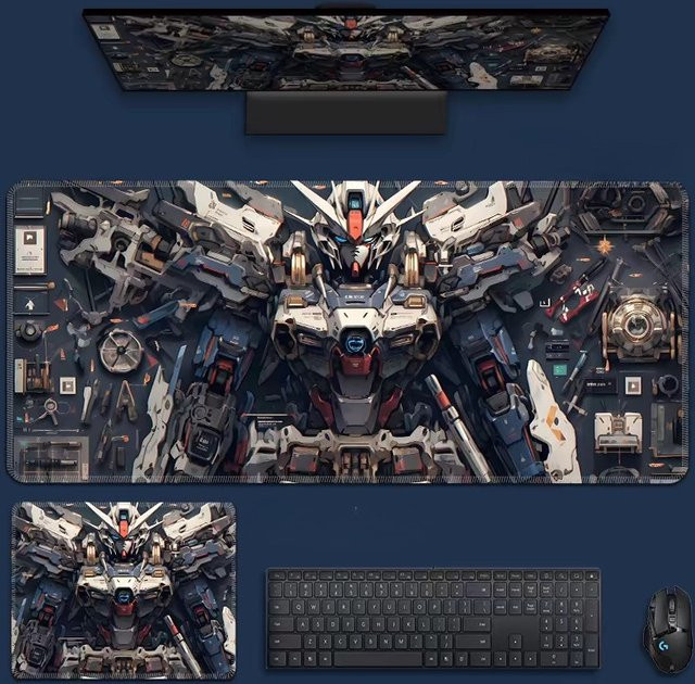 Bandai Anime Gaming Mauspad aus Leder, rutschfestes XL Tastaturpad für Gamer, Multicolour - Bild 1
