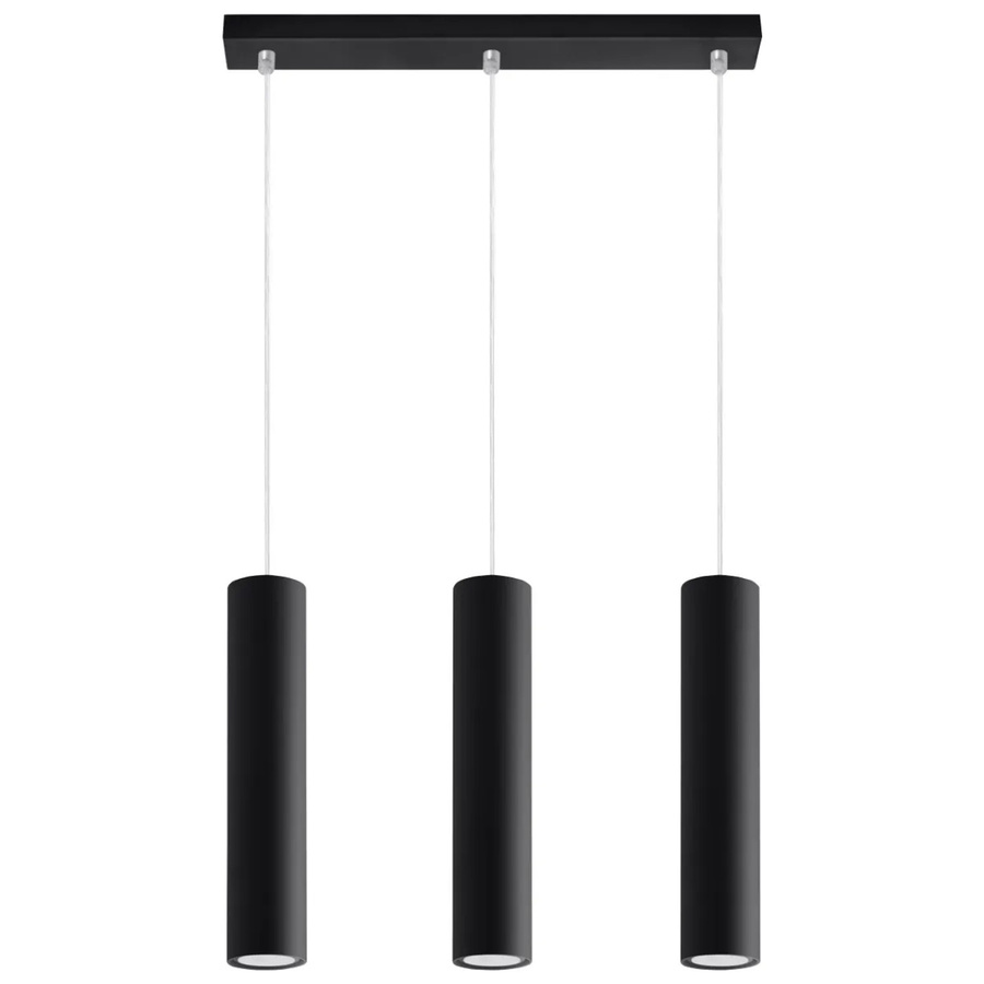 Sollux Lighting Hängeleuchte Lagos 3L Schwarz aus Stahl für Wohnzimmer, Schlafzimmer, Esszimmer und Küche - Bild 2