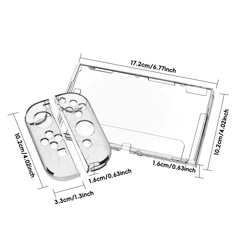 DATA FROG TPU Soft Transparent Shell Schutzhülle für Nintendo Switch OLED Spielkonsole in Transparent - Bild 4
