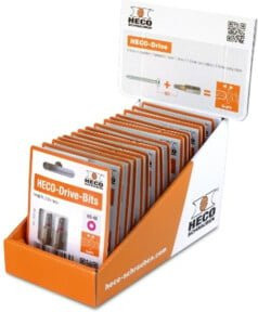 HECO Blister-Tray HD-40 Bit-Set in Pink und Orange mit 15 Blistern à 2 Bits - Bild 1