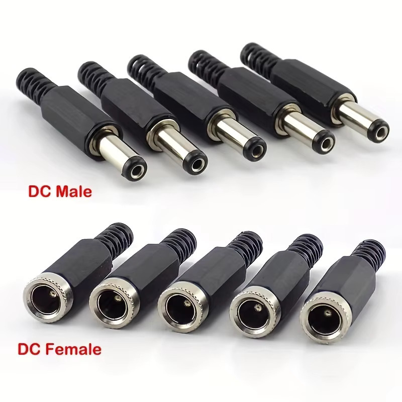 10 Paare DC-Stromstecker und Buchsen 5,5x2,1mm Schweißverbinder Set in Schwarz - Bild 3