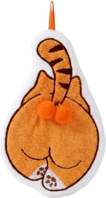 Vera Vogue Küchentuch aus weichem Korallenfleece mit Katzenmuster in Orange - Bild 1