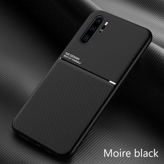 Magnetische Schutzhülle für Huawei P40 Pro in Schwarz mit weicher Leder-Rückseite und stoßfestem Design - Bild 1