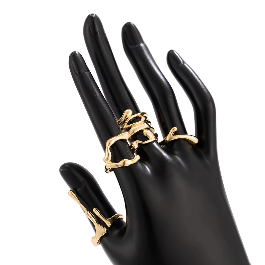 LENNIK Ring Set, Edelstahl, Gold, Herren - Bild 3