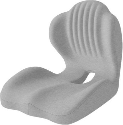 Hercules Ergonomisches Memory Foam Sitzkissen mit Rückenlehne und Lendenwirbelstütze in Lichtgrau - Bild 1