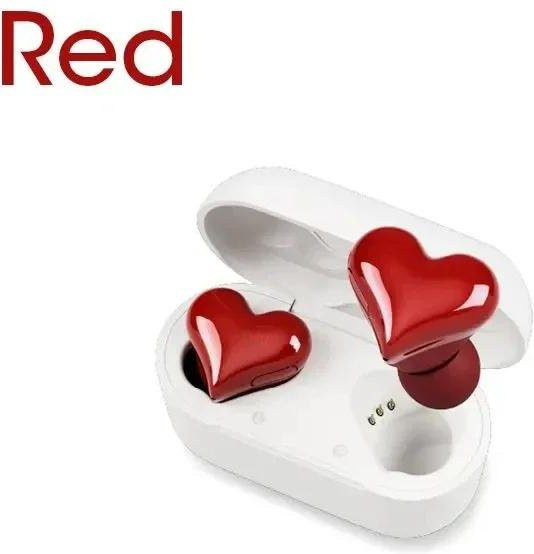 JQIQLY Herzförmige kabellose In-Ear Kopfhörer mit Bluetooth 5.3 und aktiver Geräuschunterdrückung in Rot - Bild 1