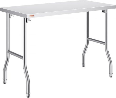 VEVOR Arbeitstisch aus Edelstahl in Silber, klappbarer Gastro-Zubereitungstisch für Küche und Gewerbe, B/T/H: 122,0 x 61,0 x 85,0 cm - Bild 1