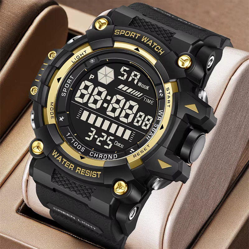 FOXBOX LIGE Armbanduhr, Digitaluhr, Schwarz, Silikon, Herren - Bild 5