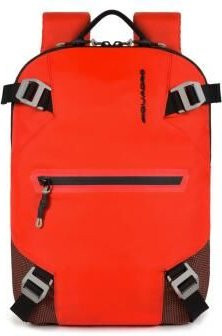 Piquadro PQ-Modular Laptoprucksack für 13,3 Zoll aus rezykliertem antiviralem Stoff in Rot - Bild 1