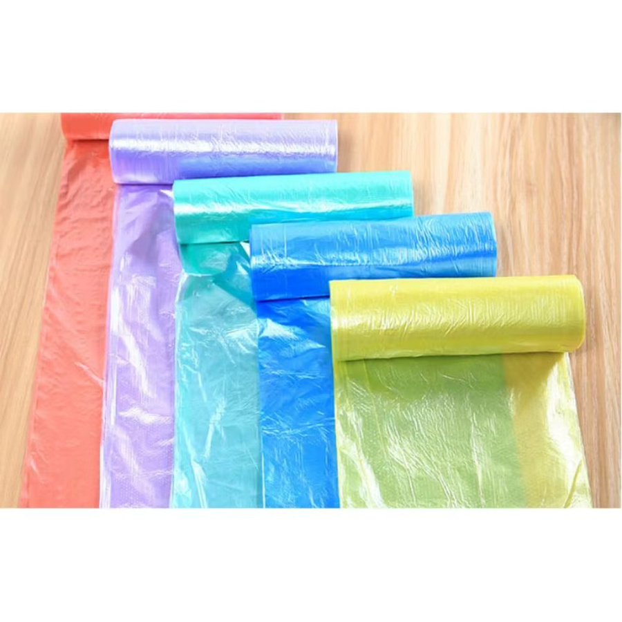 5 Rollen Einweg Müllsäcke für den Haushalt, verstärkt, B: 45 cm, H: 50 cm, Farben: Lila und Mehrfarbig - Bild 2