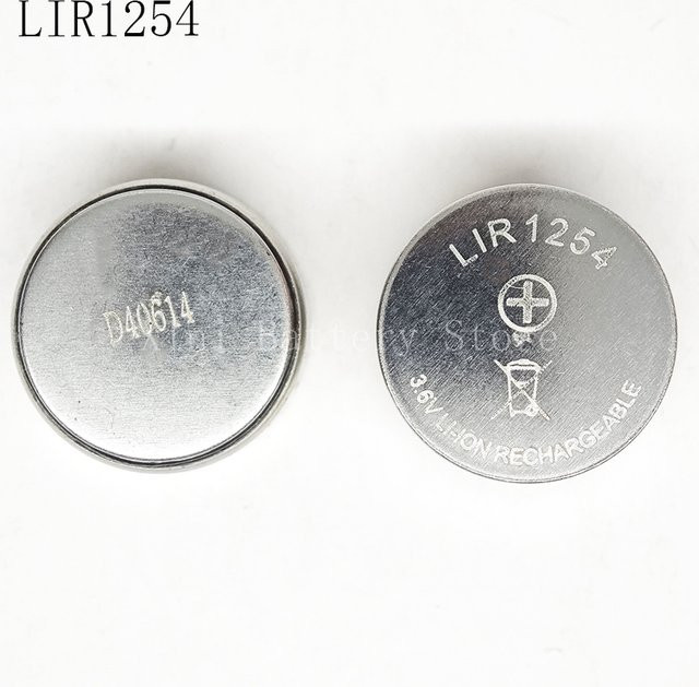 2er-Set xinislng LIR1254 3,6 V Li-Ion Knopfzellen in Silber für Bluetooth-Headsets und Mäuse, wiederaufladbare Batterien mit Lötstiften - Bild 1
