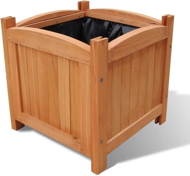 vidaXL Hochbeete aus Massivholz in Braun, 4er Set, B/T/H: 30 x 30 x 30 cm - Bild 1