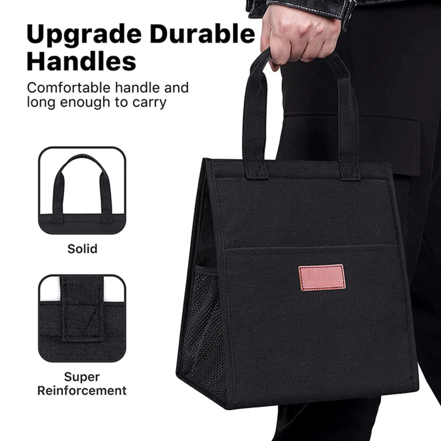 Tragbare Isoliertasche mit verstärkter Aluminiumfolie als Lunchtasche für deine Brotdose in Beige oder Grau - Bild 1