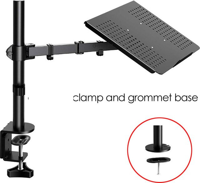 D-mount Höhenverstellbarer Laptop-Halter M051LP in Schwarz, Universeller Notebook-Ständer für 10 bis 17 Zoll mit drehbarem und voll beweglichem Arm, 400mm - Bild 1