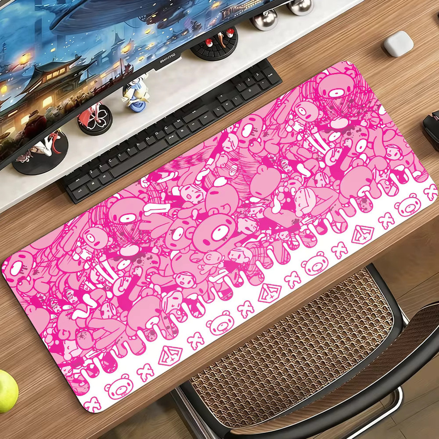 Cartoon G-Gloomy B-Bear-S Mauspad in Pink, rutschfeste Gamer-Computermatte für Schreibtisch und Laptop - Bild 5