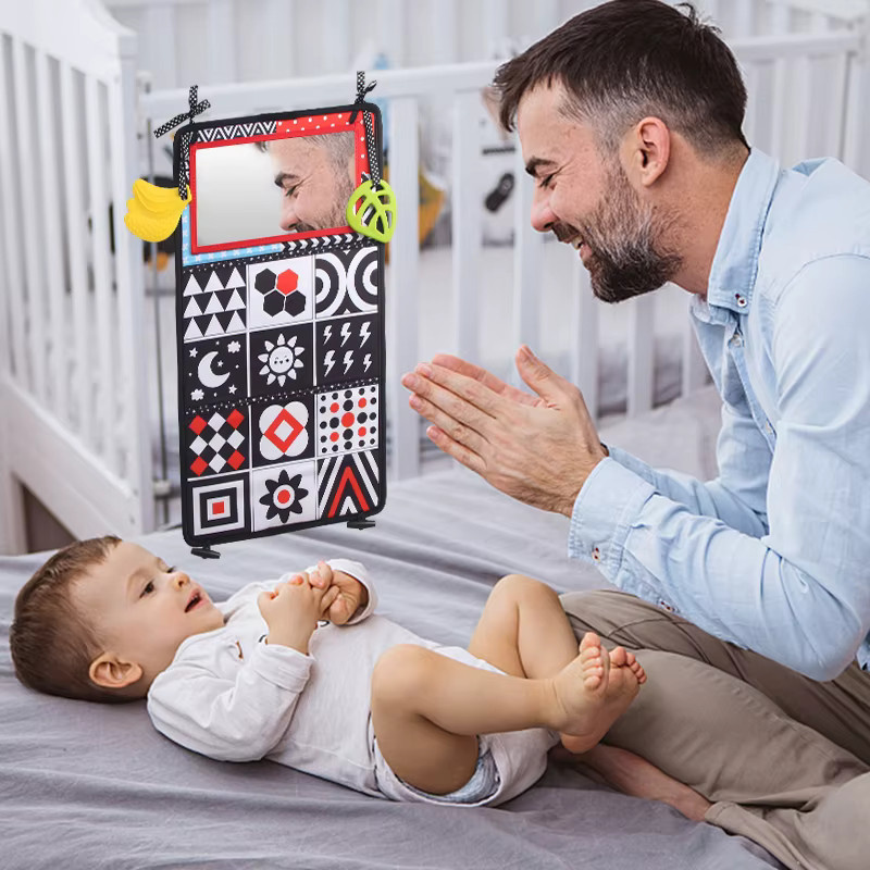 COOLPLAY Schwarz-weißer Baby-Bodenspiegel, sensorisches Spielzeug, ab 6 Monate - Bild 2