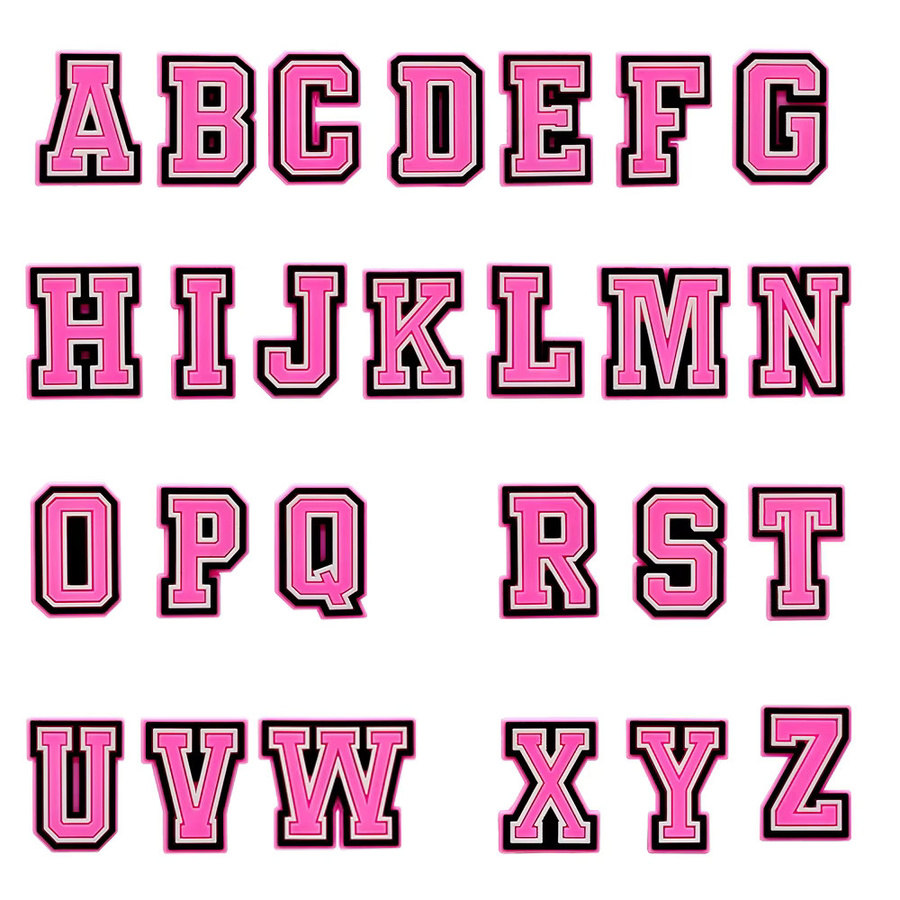 Schuhanhänger PVC, Alphabet-Buchstaben, rosa, Unisex - Bild 3