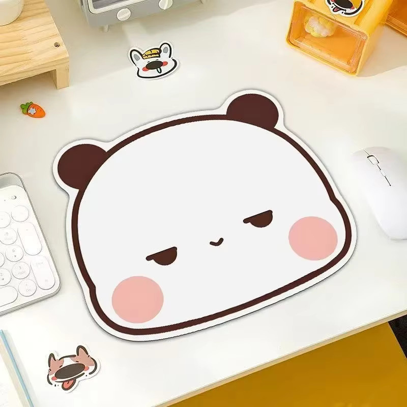 BuBu DuDu Panda Kawaii Mausmatte rutschfeste Gaming-Schreibtischunterlage in Braun und Weiß - Bild 1