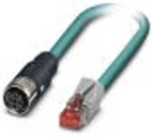 Phoenix Contact 1407385 Sensor-Aktor-Anschlussleitung Cat5e Ethernet/LAN in Blau und Grün, 4-polig, Länge: 2,0 m - Bild 1