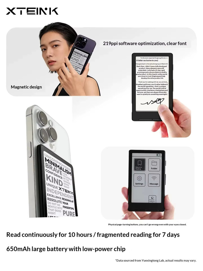 Xteink X3/X4 E-Book-Reader mit 4,3 Zoll E-Ink-Bildschirm, 16GB, Weiß - Bild 1