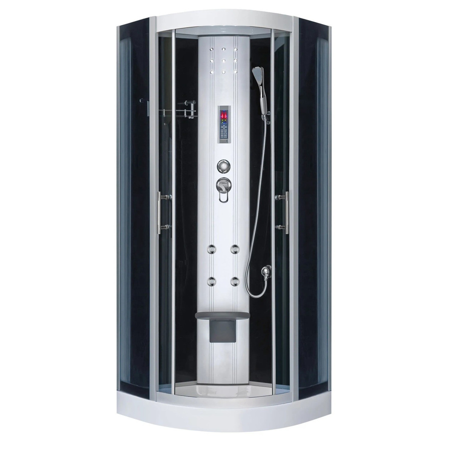 Kerra Hydromassagekabine Leticia Eckdusche aus Acryl in Weiß mit Duschwanne, Handbrause, Regendusche und LED-Beleuchtung, B/T: 80 x 80 cm - Bild 2