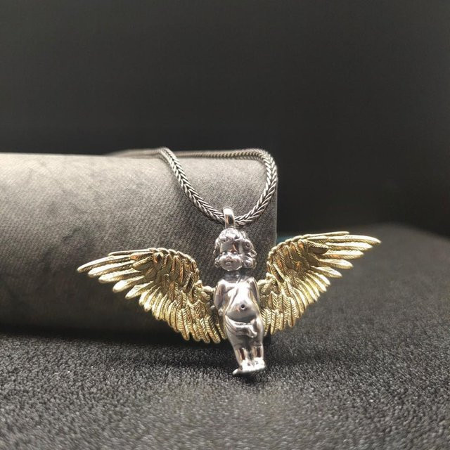 YIRAN Halskette Engels-Anhänger, gray, Unisex - Bild 1