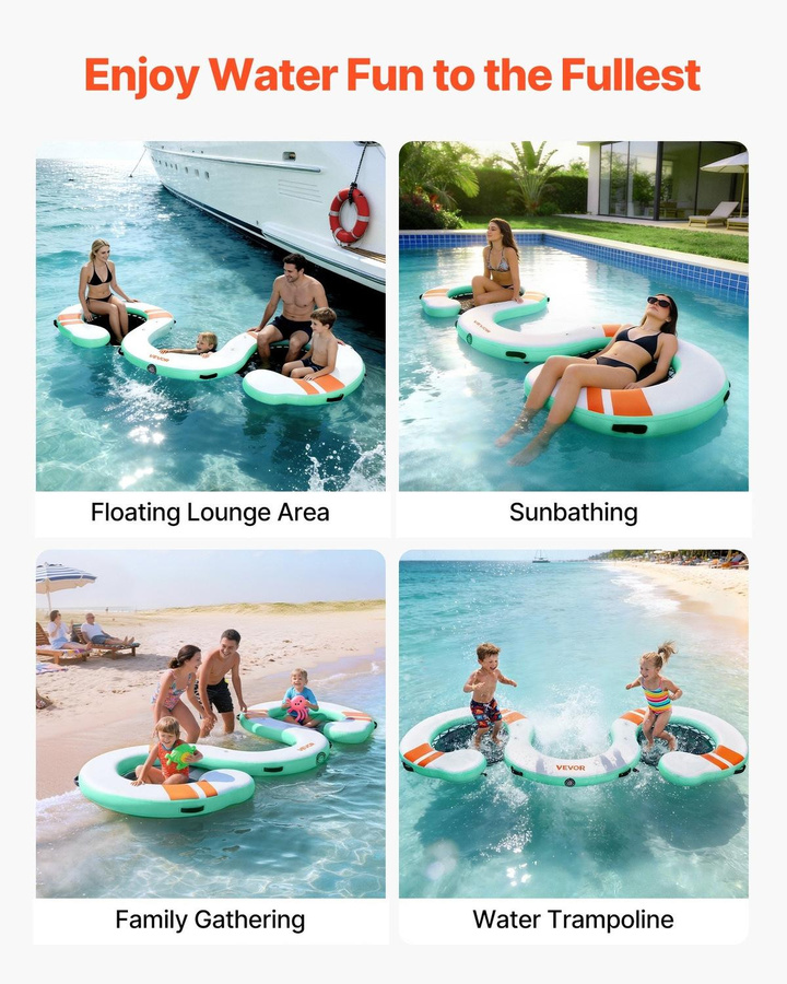 Buying Solutions MB Aufblasbarer schwimmender Steg mit Leiter und Tragetasche, B/L: 4,57 x 1,83 m, Mehrfarbig - Bild 4