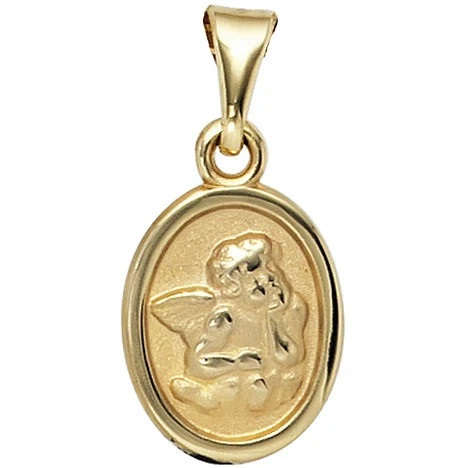 Colkid Anhänger Engel Schutzengel, 333 Gelbgold, mattiert, Kinder - Bild 1