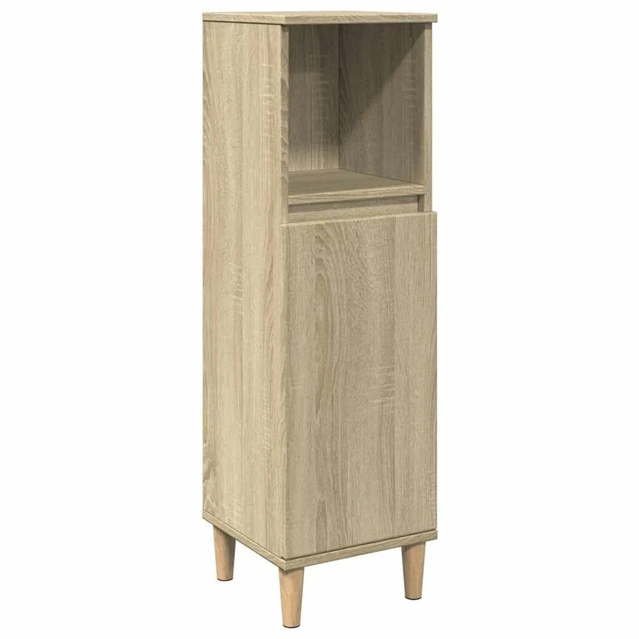 vidaXL Badschrank Sonoma-Eiche, Wandmontage, Braun, B/T/H: 30 x 30 x 100 cm - Bild 2