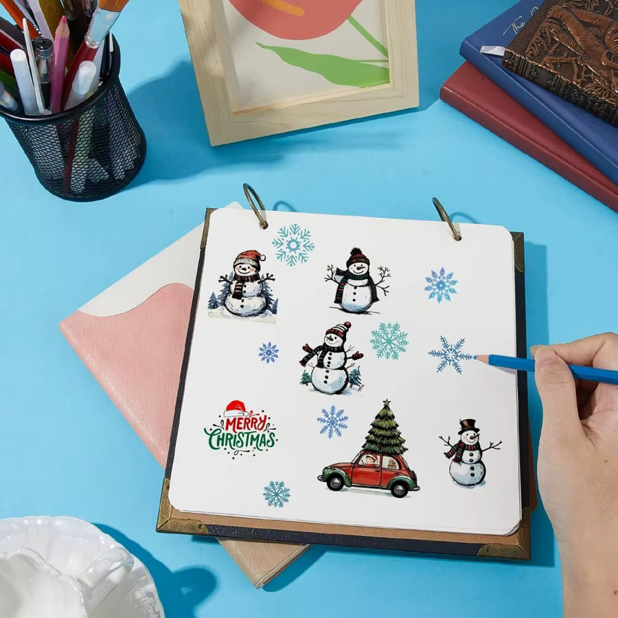 Wiederverwendbarer Silikon-Stempel Merry Christmas Snowman in Transparent für die Kartenherstellung - Bild 3