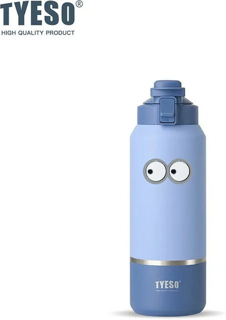 Tyeso Thermoskanne Isolierte Wasserflasche mit Griff und Aufklebern in Pink, 1200 ml - Bild 1