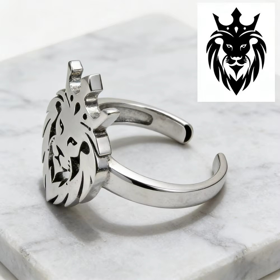 RetroGem Ring Edelstahl, Silber, Herren - Bild 3